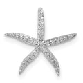14k White Gold 1/8 carat Diamond Starfish Chain Slide, 0.125 ct, 15 mm
