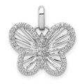 14k White Gold 1/5 carat Diamond Butterfly Pendant, 0.19 ct, 17.6 x 16.75 mm