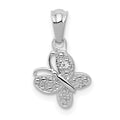 14k White Gold .01 carat Diamond Butterfly Pendant, 0.01 ct