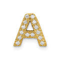 14K  Diamond Letter A Initial Charm, 0.112 ct, 10.1 x 9.53 mm