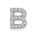 14K  White Gold Diamond Letter B Initial Charm, 0.16 ct, 10.2 x 7.89 mm