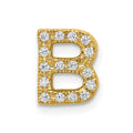 14K  Diamond Letter B Initial Charm, 0.16 ct, 10.2 x 7.89 mm
