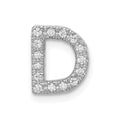 14K  White Gold Diamond Letter D Initial Charm, 0.15 ct, 10.12 x 8.61 mm