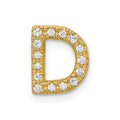 14K  Diamond Letter D Initial Charm, 0.15 ct, 10.12 x 8.61 mm