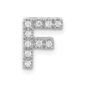 14K  White Gold Diamond Letter F Initial Charm, 0.1 ct, 10.73 x 8.52 mm