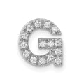 14K  White Gold Diamond Letter G Initial Charm, 0.15 ct, 10.11 x 9.24 mm