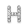 14K  White Gold Diamond Letter H Initial Charm, 0.12 ct, 10.71 x 8.26 mm