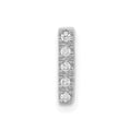 14K  White Gold Diamond Letter I Initial Charm, 0.05 ct, 10.54 x 2.7 mm