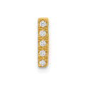 14K  Diamond Letter I Initial Charm, 0.05 ct, 10.54 x 2.7 mm