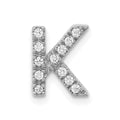 14K  White Gold Diamond Letter K  Initial Charm, 0.12 ct, 10.93 x 8.26 mm