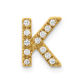 14K  Diamond Letter K  Initial Charm, 0.12 ct, 10.93 x 8.26 mm