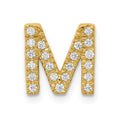 14K  Diamond Letter M Initial Charm, 0.168 ct, 10.84 x 10.46 mm