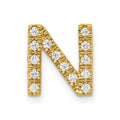 14K  Diamond Letter N Initial Charm, 0.14 ct, 10.68 x 9.75 mm
