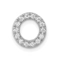 14K  White Gold Diamond Letter O Initial Charm, 0.14 ct, 10.38 x 9.97 mm
