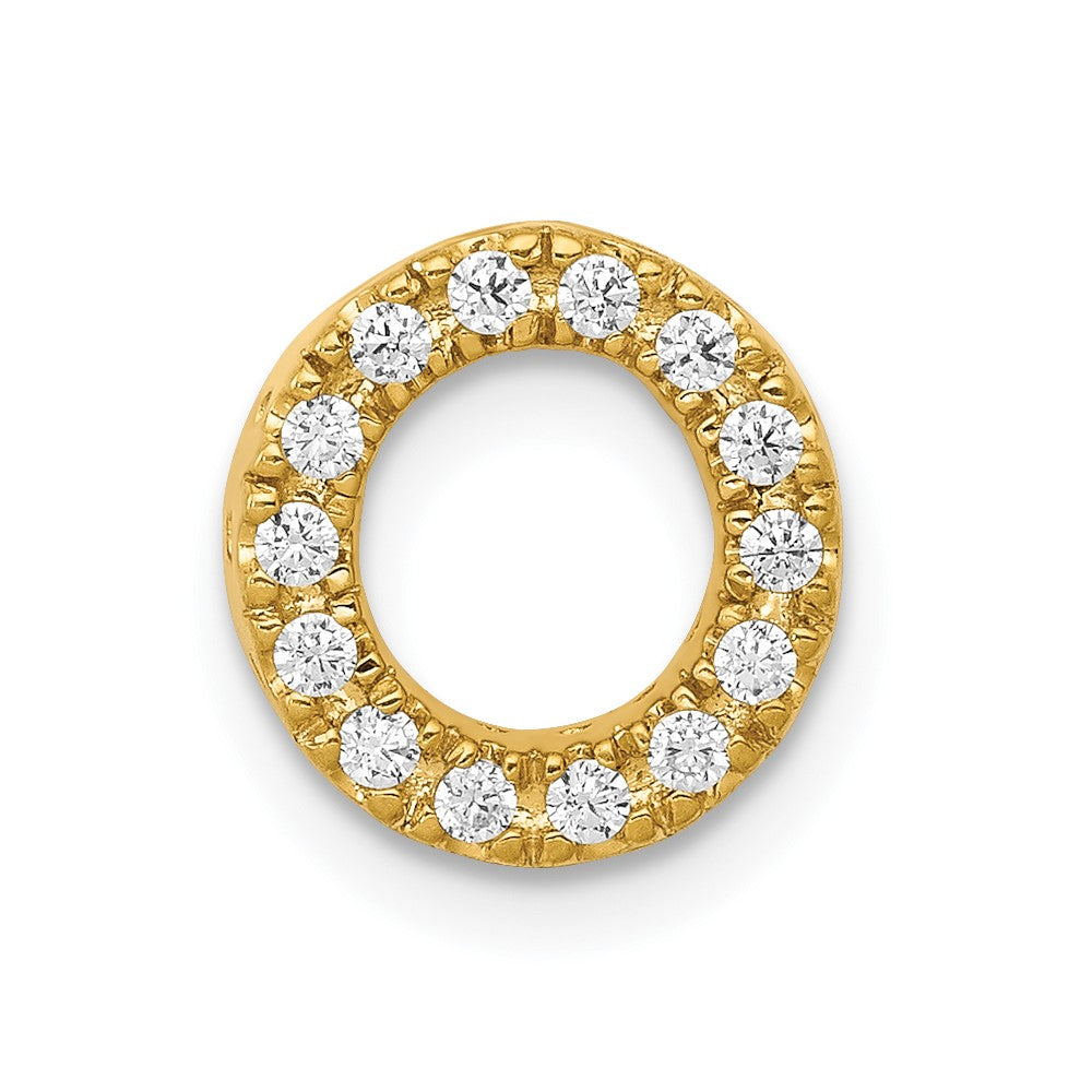 14K  Diamond Letter O Initial Charm, 0.14 ct, 10.38 x 9.97 mm