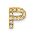 14K  Diamond Letter P Initial Charm, 0.12 ct, 10.72 x 8.64 mm