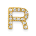 14K  Diamond Letter R Initial Charm, 0.15 ct, 10.8 x 9.65 mm