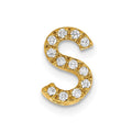 14K  Diamond Letter S Initial Charm, 0.12 ct, 11.2 x 7.01 mm