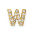 14K  Diamond Letter W Initial Charm, 0.176 ct, 10.1 x 10.51 mm