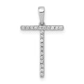 14K White Gold Diamond Letter T Initial Pendant, 0.084 ct, 19.19 x 12.77 mm