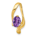 14k 8x6mm Oval Amethyst Slide Fits up to 6mm Regular/8mm Fancy or Reversible Omega, 1.05 ct, 22.9 x 15.6 mm