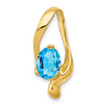14k 8x6mm Oval Blue Topaz Slide Fits up to 6mm Regular/8mm Fancy or Reversible Omega, 1.35 ct, 22.9 x 15.6 mm