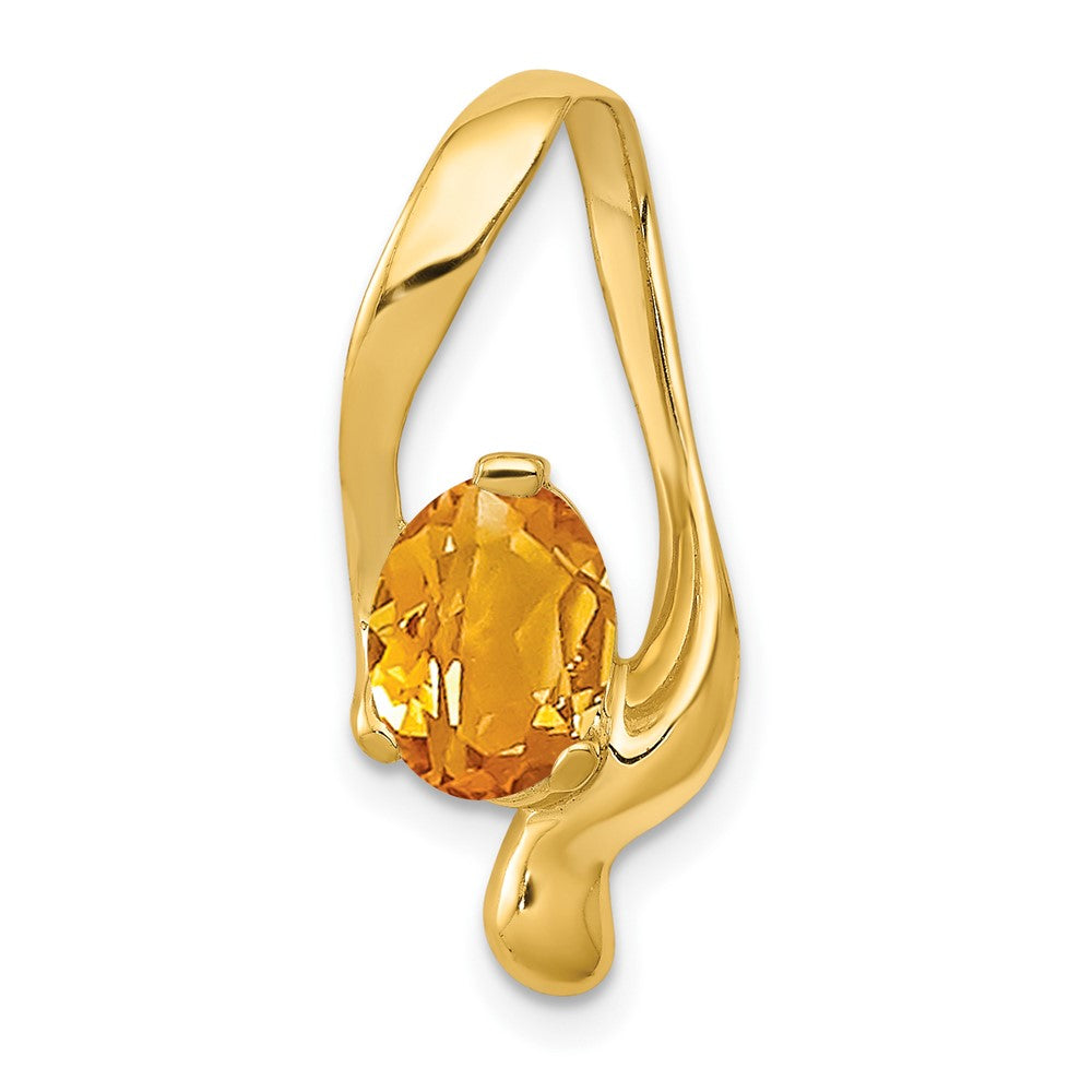 14k 8x6mm Oval Citrine Slide Fits up to 6mm Regular/8mm Fancy or Reversible Omega, 1.1 ct, 22.9 x 15.6 mm