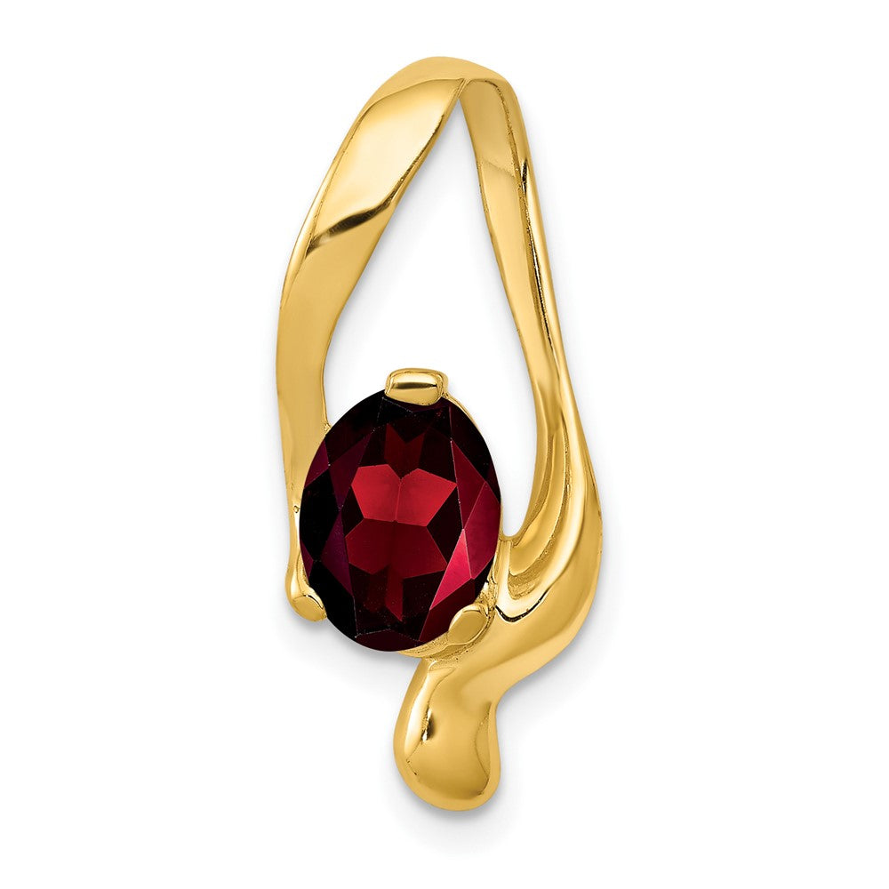 14k 8x6mm Oval Garnet Slide Fits up to 6mm Regular/8mm Fancy or Reversible Omega, 1.4 ct, 22.9 x 15.6 mm