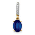 14k Diamond and 1.04 Oval Sapphire Pendant, 1.07 ct