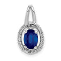 14k White Gold Diamond and .85 Oval Sapphire Halo Pendant, 0.967 ct