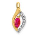 14k Diamond and .32 Marquise Ruby Chain Slide, 0.367 ct, 8 mm