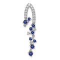 14k White Gold 1/5 carat Lab Grown Diamond VS/SI+ G+ and Lab Created Blue Sapphire Slide Pendant, 0.632 ct, 34.75 x 9 mm