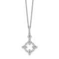 True Origin 14K White Gold 1/4 carat Lab Grown Diamond VS+ F+ Complete 18 in Bloom Floral Necklace, 0.242 ct, 18 x 16.49 mm