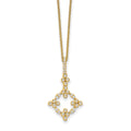 True Origin 14K Yellow Gold 1/4 carat Lab Grown Diamond VS+ F+ Complete 18 in Bloom Floral Necklace, 0.242 ct, 18 x 16.49 mm