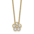 True Origin 14K Yellow Gold 1/2 carat Lab Grown Diamond VS+ F+ Complete 18 in Floral Necklace, 0.512 ct, 18 x 9.03 mm