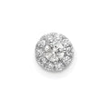 14k White Gold 1/4 carat Lab Grown Diamond VS/SI+ G+ Round Halo Chain Slide Pendant, 0.24 ct, 6.25 x 5.6 mm