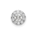 14k White Gold 1/3 carat Lab Grown Diamond VS/SI+ G+ Round Halo Chain Slide Pendant, 0.33 ct, 6.9 x 6.7 mm