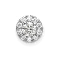 14k White Gold 1/2 carat Lab Grown Diamond VS/SI+ G+ Round Halo Chain Slide Pendant, 0.5 ct, 7.75 x 7.55 mm