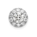 14k White Gold 3/4 carat Lab Grown Diamond VS/SI+ G+ Round Halo Chain Slide Pendant, 0.73 ct, 8.75 x 7.95 mm