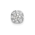 14k White Gold 1/4 carat Lab Grown Diamond VS/SI+ G+ Complete Cushion Halo Chain Slide Pendant, 0.25 ct, 6 x 6 mm