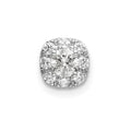 14k White Gold 1/3 carat Lab Grown Diamond VS/SI+ G+ Complete Cushion Halo Chain Slide Pendant, 0.34 ct, 6.5 x 6.5 mm