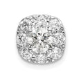 14k White Gold 1 carat Lab Grown Diamond VS/SI+ G+ Complete Cushion Halo Chain Slide Pendant, 1.07 ct, 10.25 x 10.25 mm