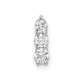 14k White Gold 1/4 carat Lab Grown Diamond VS/SI+ G+ Three Stone Chain Slide Pendant, 0.265 ct, 10.1 x 2.65 mm