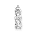 14k White Gold 1/3 carat Lab Grown Diamond VS/SI+ G+ Three Stone Chain Slide Pendant, 0.34 ct, 11.4 x 3 mm