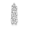 14k White Gold 1/2 carat Lab Grown Diamond VS/SI+ G+ Three Stone Chain Slide Pendant, 0.49 ct, 12.3 x 3.55 mm