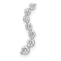 14k White Gold 1/4 carat Lab Grown Diamond VS/SI+ G+ Seven Stone Curved Bar Chain Slide Pendant, 0.25 ct, 16.25 x 4.5 mm