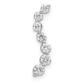 14k White Gold 1/3 carat Lab Grown Diamond VS/SI+ G+ Seven Stone Curved Bar Chain Slide Pendant, 0.362 ct, 18 x 4.35 mm