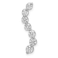 14k White Gold 3/4 carat Lab Grown Diamond VS/SI+ G+ Seven Stone Curved Bar Chain Slide Pendant, 0.77 ct, 23.35 x 7.15 mm
