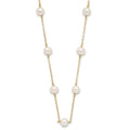 14k 5.5-6.5mm White Near-Round Freshwater Cultured Pearl 12-Station 16 inch Necklace, 16 mm