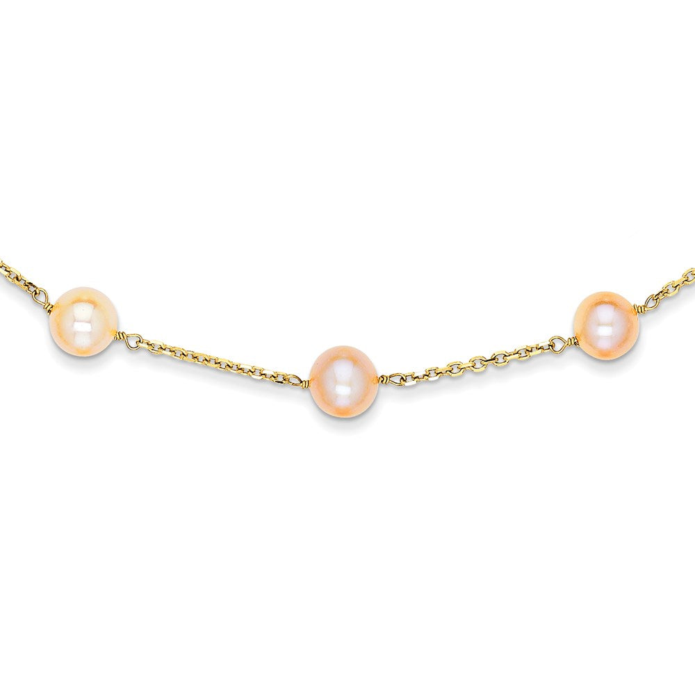 14K Cream Color FW Cultured Pearl Necklace, 18 mm